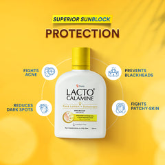 Lacto Calamine Face Lotion + Sunscreen | SPF 30 | UVA + UVB PA+++ | With Kaolin Clay & Zinc Oxide | Controls Excess Oil | Lightweight | For Oily Skin | For Women |