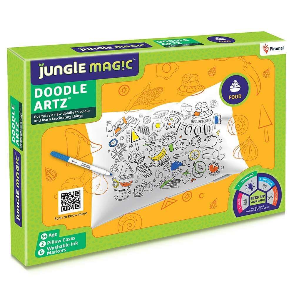 Doodle Art Coloring Pillow