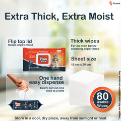 PawKare Pet Wipes for Dogs & Cats | Vet Recommended Grooming Wipes | Alcohol-Free Wet Wipes for Cats & Dogs | Pets Dry Bathing, Paw Cleaning | Aloe Vera, Jojoba Oil, Vitamin E