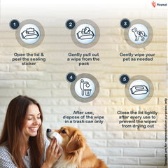 PawKare Pet Wipes for Dogs & Cats | Vet Recommended Grooming Wipes | Alcohol-Free Wet Wipes for Cats & Dogs | Pets Dry Bathing, Paw Cleaning | Aloe Vera, Jojoba Oil, Vitamin E