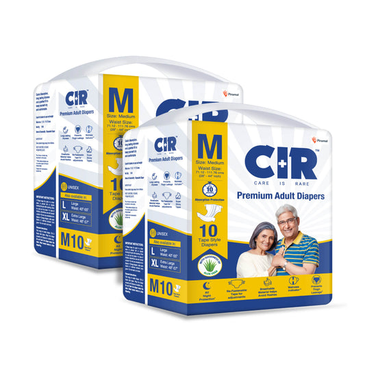 CIR Premium Adult Tape Diapers- All Night Protection with Aloe Vera -10 Units | unisex