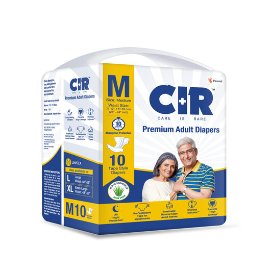 CIR Premium Adult Tape Diapers- All Night Protection with Aloe Vera -10 Units | unisex