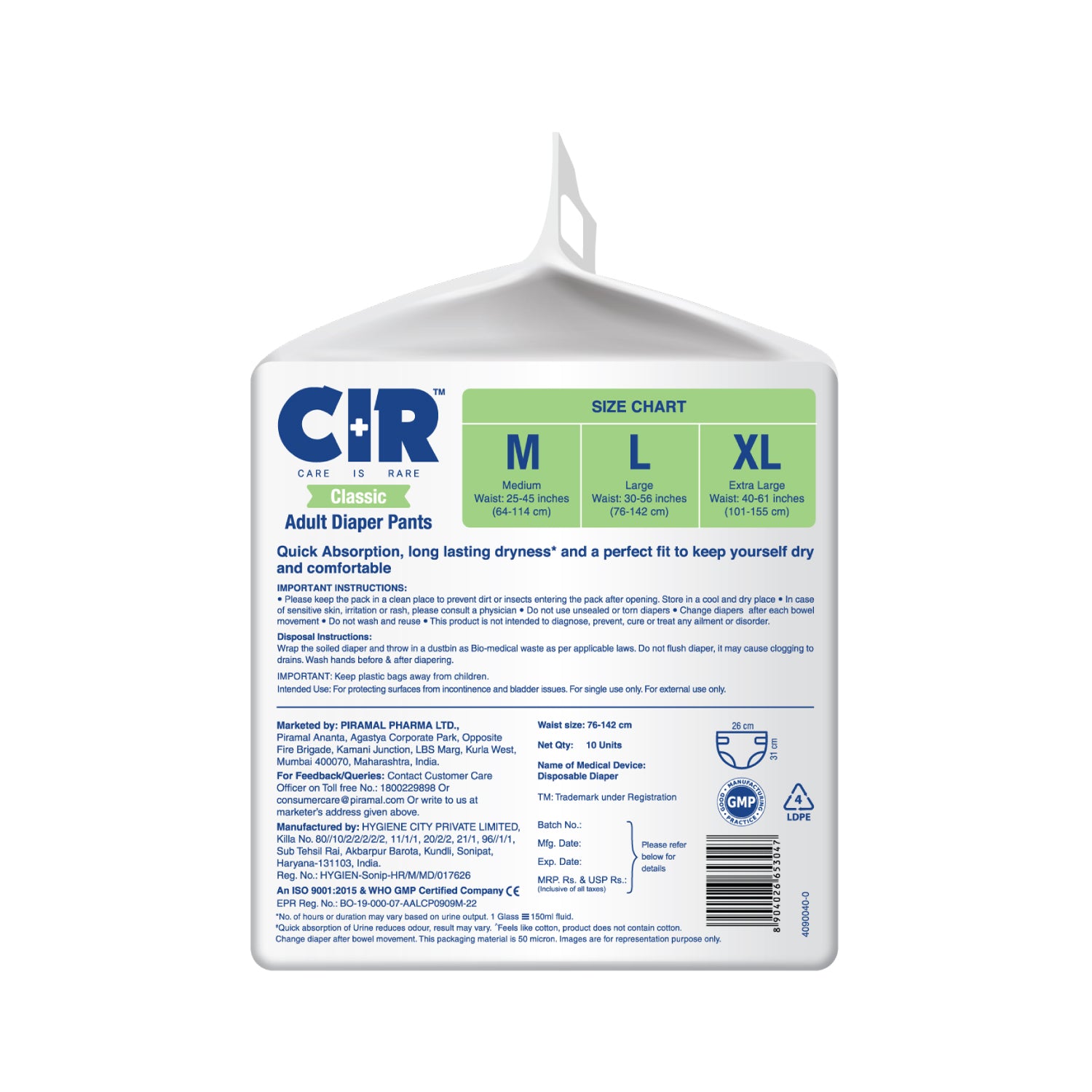 Cir classic adults diapers
