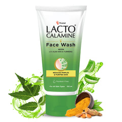 Lacto Calamine Neem Face Wash With Aloe Vera & Turmeric | 150ml | Niacinamide & Salicylic Acid Face Wash | Facewash Reduces Pimples, Purifies Skin & Oil Control | For All Skin Types