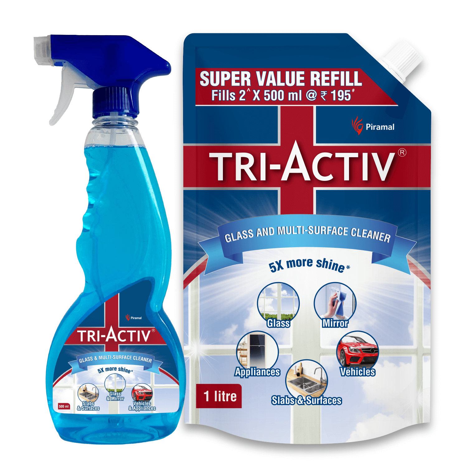 Tri activ surface cleaner