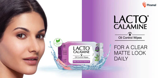 Lacto Calamine oil controling wipes banner