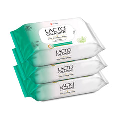Lacto Calamine Daily Cleansing Facial Wipes | Wet Wipes for Face with Aloe Vera, Cucumber & Vitamin E | Makeup Remover Wipes| Paraben & Alcohol Free