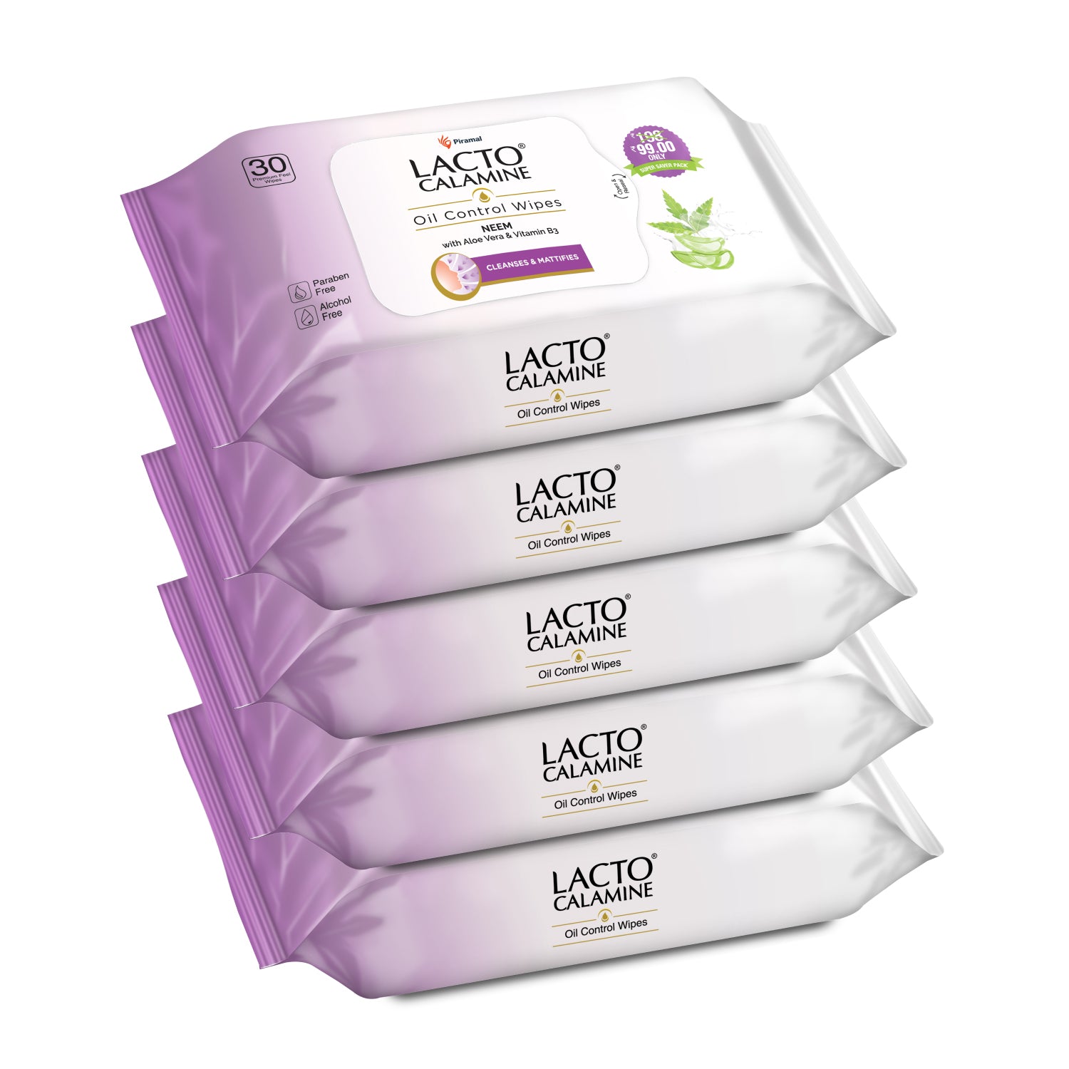 Lacto Oil Control Wipes pack of 5