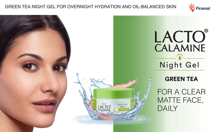 Lacto calamine night gel green tea landscape banner