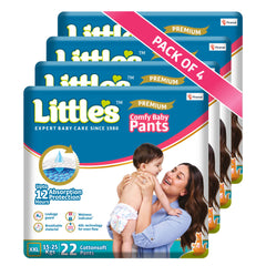 Little's Comfy Baby Diaper Pants - Premium | Baby Diapers with 12 hours Absorption & Wetness Indicators