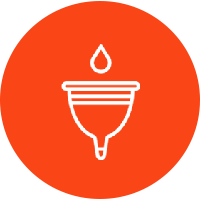 Menstrual hygiene red icon