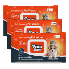 PawKare Pet Wipes for Dogs & Cats | Vet Recommended Grooming Wipes | Alcohol-Free Wet Wipes for Cats & Dogs | Pets Dry Bathing, Paw Cleaning | Aloe Vera, Jojoba Oil, Vitamin E