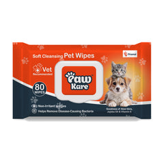PawKare Pet Wipes for Dogs & Cats | Vet Recommended Grooming Wipes | Alcohol-Free Wet Wipes for Cats & Dogs | Pets Dry Bathing, Paw Cleaning | Aloe Vera, Jojoba Oil, Vitamin E