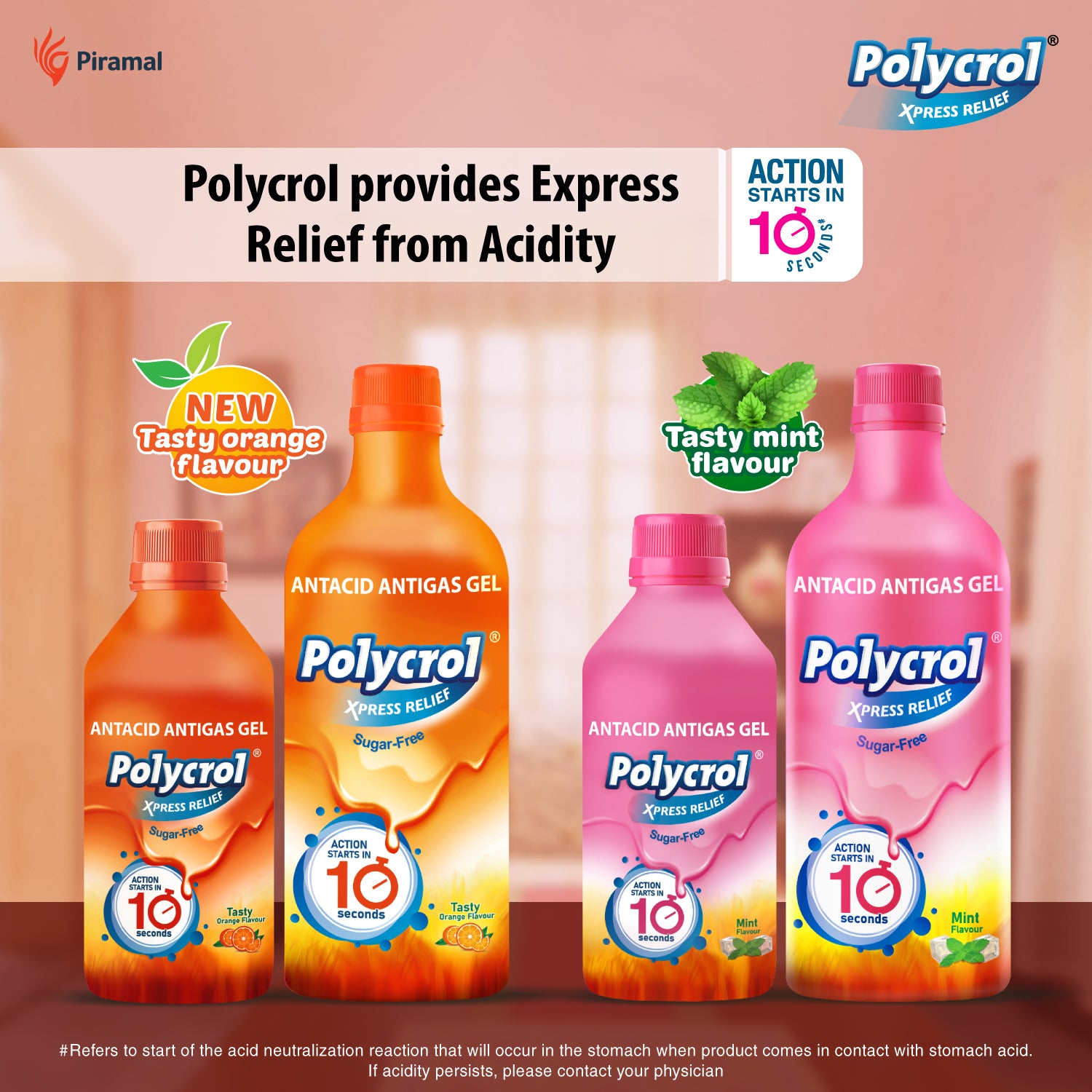 Polycrol Antiacid gel 2 flavours