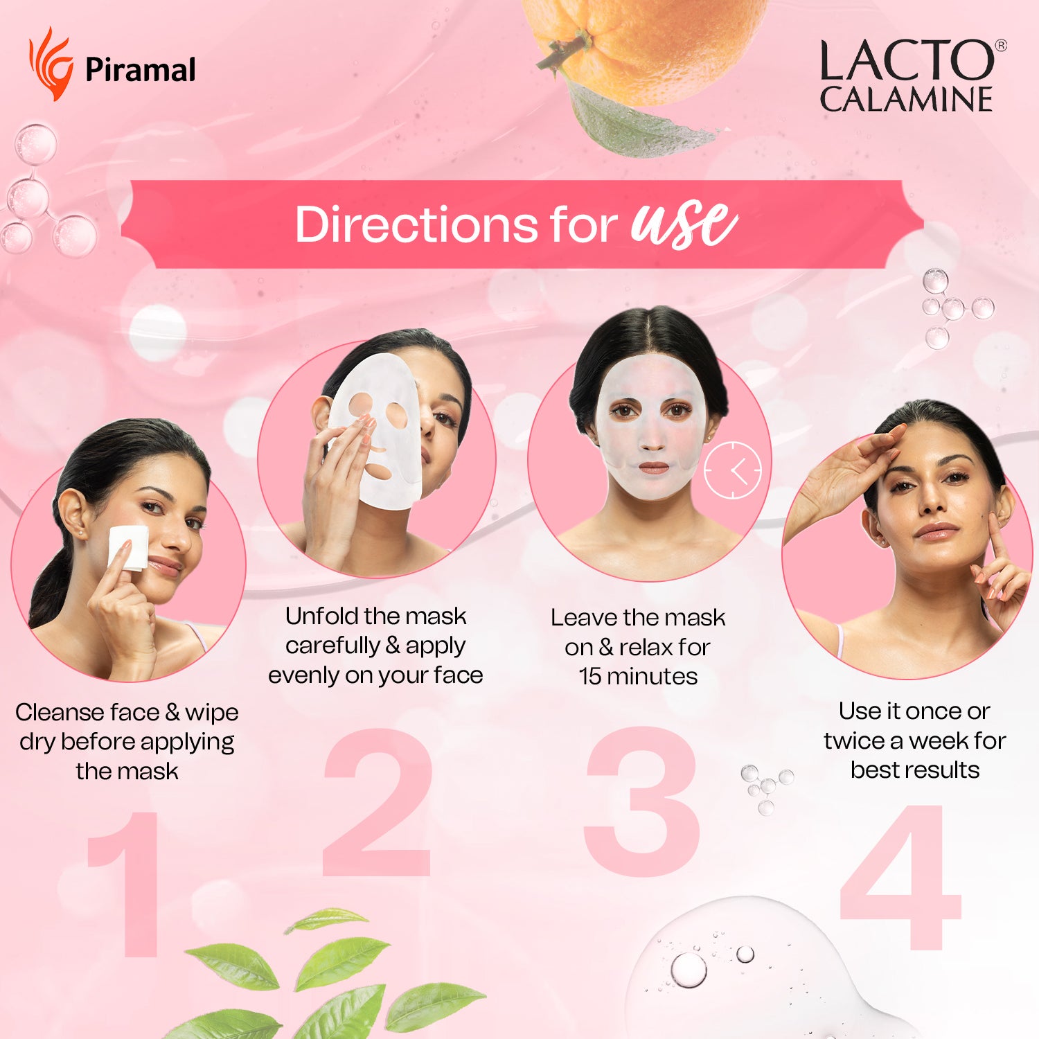 Lacto Calamine sheet mask directions to use