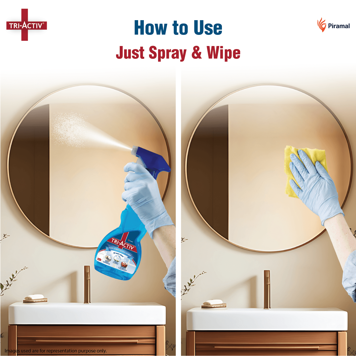 Tri activ surface cleaner