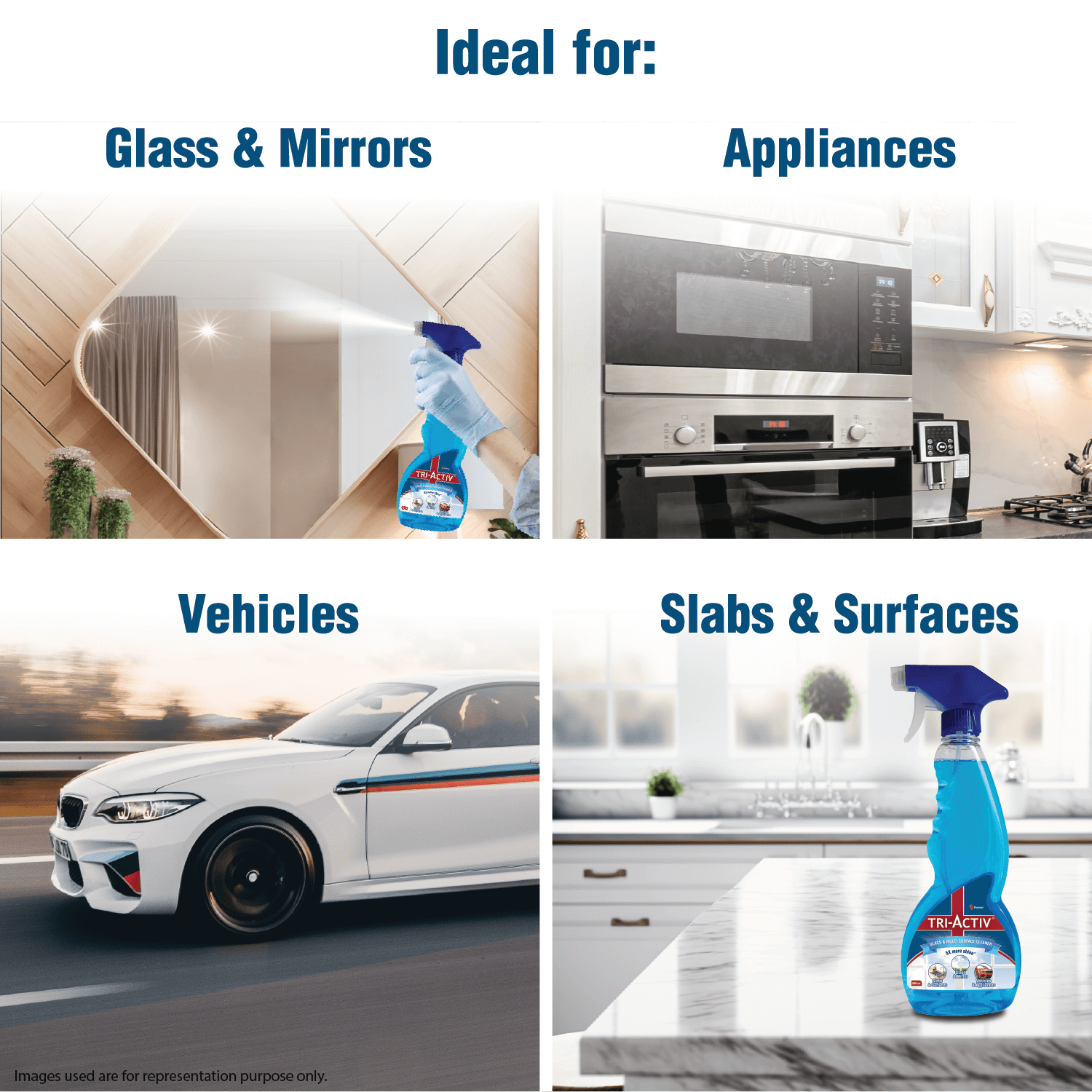 Tri activ surface cleaner