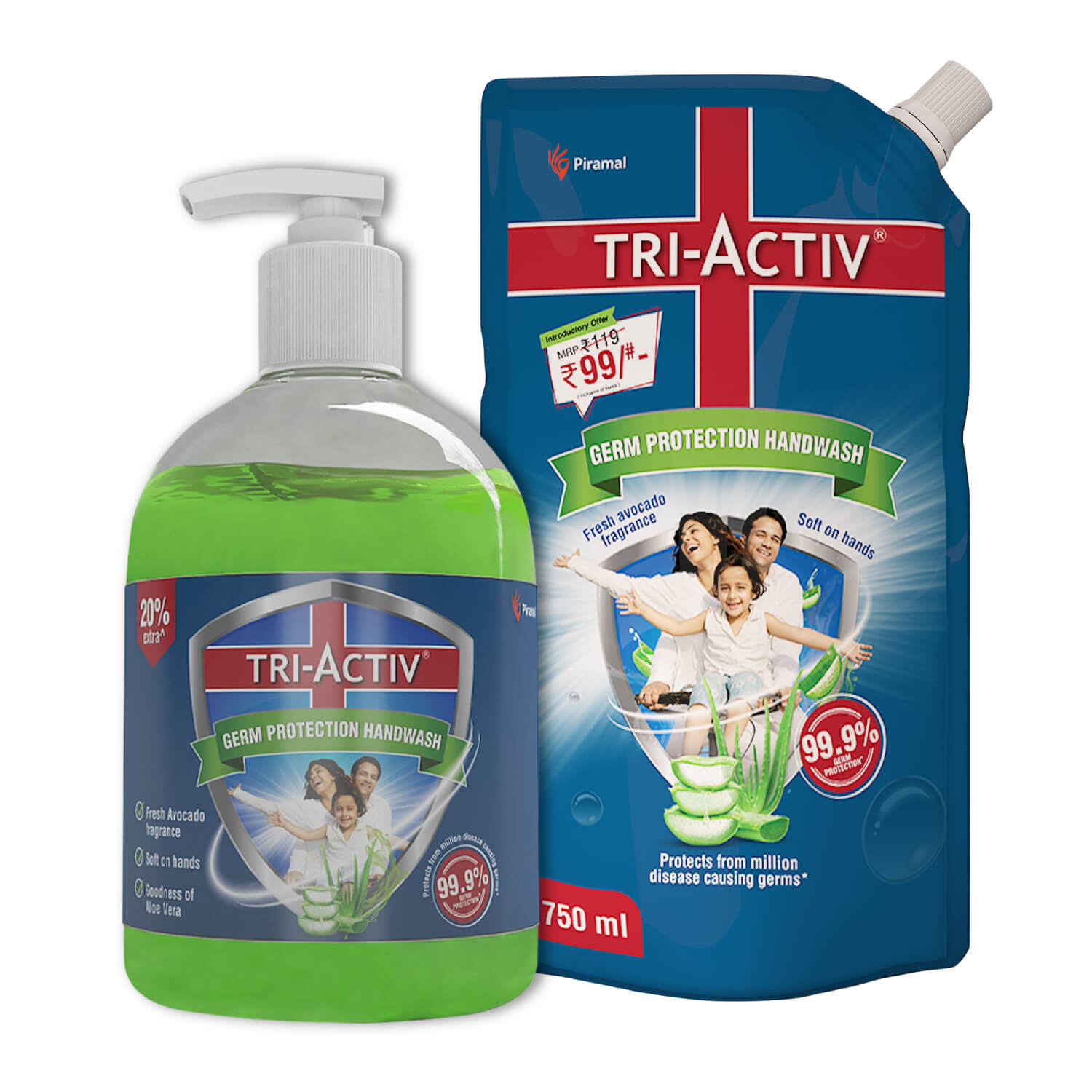 Triactiv handwash and refill pouch