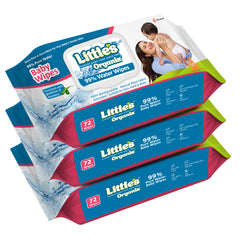 Littles organix baby wipes pack of 3
