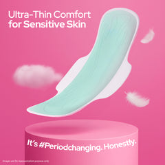 I activ Ultra Thin Sanitary Pads for Women | Anti-Rash Anti-Bacterial Cottony Soft Sanitary Napkins | No Nasties | Upto 12 Hours Heavy Flow Leak Protection | Soft Hydrophobic Wings