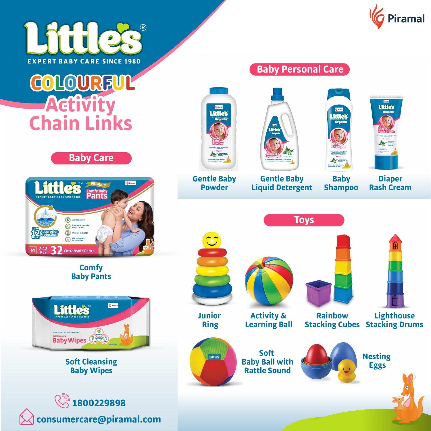 Littles colourful activity chain links