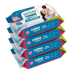 Littles organix baby wipes pack of 4