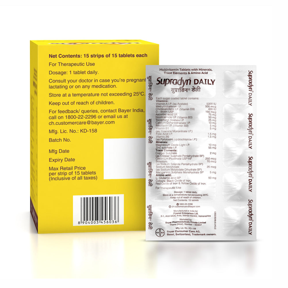 Supradyn tablet carton fop