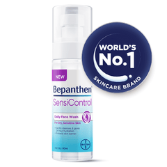 Bepanthen SensiControl Daily Gentle Face Wash, Worlds No. 1 Skincare Brand, For Dry & Sensitive Skin, 80ml, Contains Niacinamide, Panthenol, Hydrating Cleanser, Dermatologically Approved