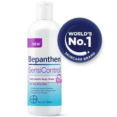 Bepanthen SensiControl Daily Gentle Body Wash, Worlds No. 1 Skincare Brand, For Dry & Sensitive Skin, 100ml, Contains Niacinamide, Panthenol, Hydrating Cleanser, Dermatologically Approved