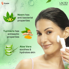 Lacto Calamine Neem Aloe Turmeric Foaming Face wash | Reduces pimples