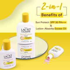 Lacto Calamine Face Lotion + Sunscreen | SPF 30 | UVA + UVB PA+++ | With Kaolin Clay & Zinc Oxide | Controls Excess Oil | Lightweight | For Oily Skin | For Women |