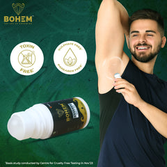 BOHEM Deodorant Underarm Roll-On With AHA & BHA | Anti Perspirant Roll On With Lactic Acid & Salicylic Acid - 50ml