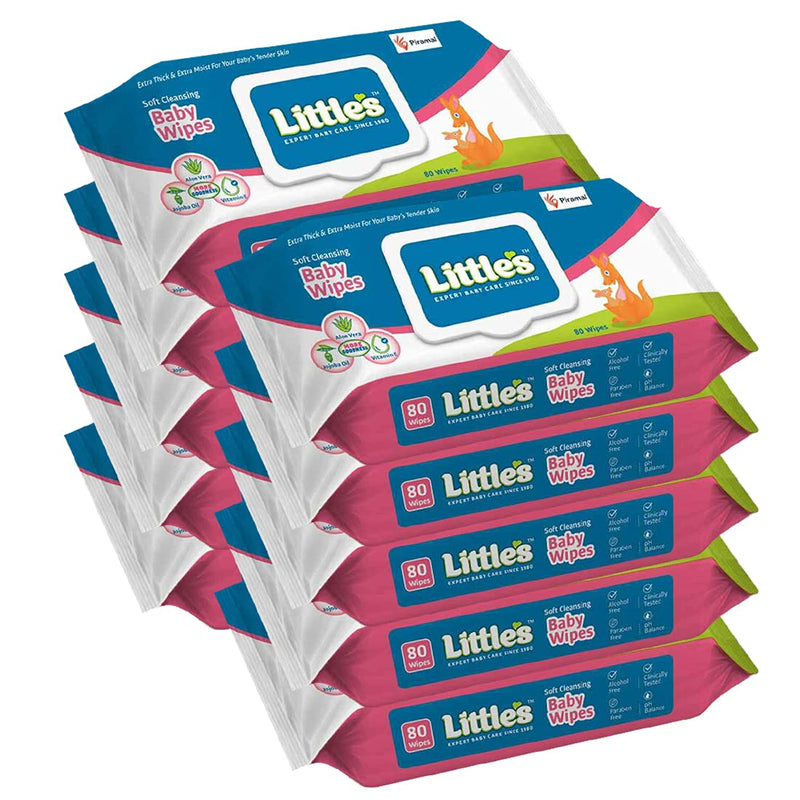 Little's Soft Cleansing Baby Wipes Lid Pack, 80 Wipes Lid Buy 5 get 5 free