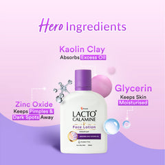 Lacto Calamine Daily Face Lotion Enriched with Kaolin and Aloe Vera Extracts | Face Moisturizer For Oily Skin (60ml/120ml)