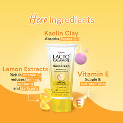 Lacto Calamine Sunscreen SPF 50 | PA +++ Sunscreen for Oily Skin | UVA – UVB Sunscreen | With Kaolin Clay and Lemon Extracts | 50 g