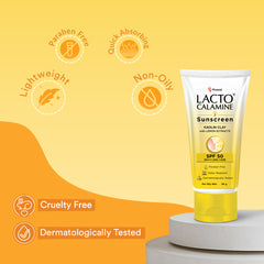 Lacto Calamine Sunscreen SPF 50 | PA +++ Sunscreen for Oily Skin | UVA – UVB Sunscreen | With Kaolin Clay and Lemon Extracts | 50 g