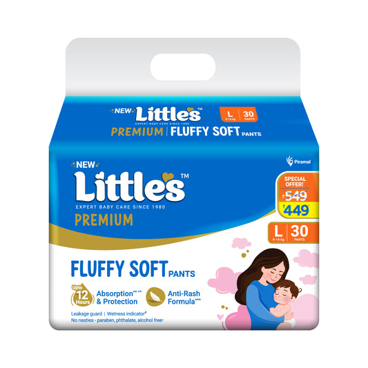 Little's Comfy Baby Diaper Pants - Premium | Baby Diapers with 12 hours Absorption & Wetness Indicators