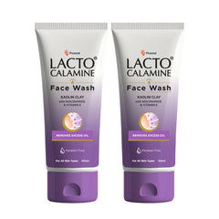 Lacto Calamine Face Wash For Oily Skin | Kaolin Clay, Niacinamide & Vitamin E | Facewash Reduces Excess Oil, Controls Pimples, Blackheads & Whiteheads | 100ml