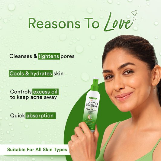 Lacto Calamine Face Toner With Cucumber | Deep Pore Cleansing | Open Pores Tightening with Green Tea & Niacinamide For Cool & Hydrated Skin | No Sulphate, No Alcohol, No Parabens | 120ml