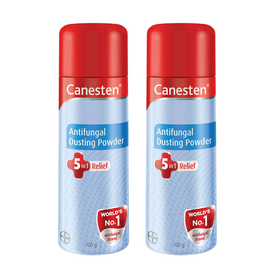 Canesten Dusting Antifungal Powder Relief from Skin Irritation Prickly Heat Redness Itching Fungal Infection - 100gms