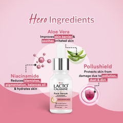Lacto Calamine 10% Niacinamide Face Serum | 30ml | Pore Minimizing, Acne Marks, Blemishes & Oil Balancing,Reduces Pigmentation | Dermatologically Tested & Fragrance Free | 30ml