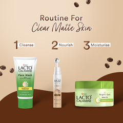 Lacto Calamine Under Eye Cream For Dark Circles for Women & Men | Fine Lines & Puffy Eyes With Cooling Massage Roller | With Coffee Oil, Multi-Peptides, Niacinamide, & Vitamin E | 15g