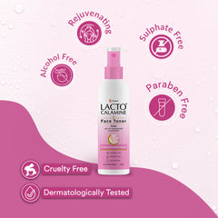 Lacto Calamine Rose Water Toner For Glowing Skin | Gulab Jal Face Toner | Rosewater with Aloe Vera & 2% Niacinamide | Cleanses, Hydrates & Moisturises Skin | No Sulphate, Alcohol, & Parabens | 120ml