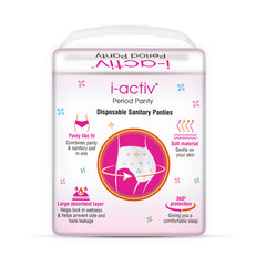 i activ Period Panty for Girls & Women | XL-XXL| 10's Pack | Disposable Period Panties for Women for Heavy Flow Periods | Maternity Pads after Delivery | 360 Degree Protection| Waist Size - 33" to 58"