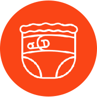 Baby diapers red icon