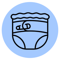 Baby diapers blue icon