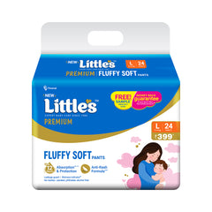 Little's Baby Diaper Pants Style | Pack of 1 | Fluffy Soft Baby Diapers | Fluffy Soft Belt | 12 Hours Absorption | Anti-Rash Formula | ADL Technology | Wetness Indicator | Leakage Guard | No Nasties