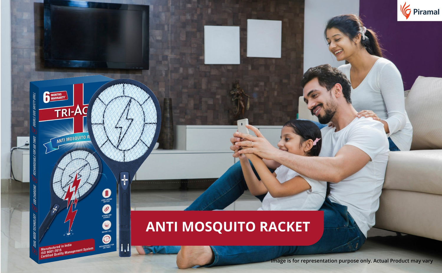 Tri-Activ Anti Mosquito Racket Bat by Piramal I Mosquito Bat + Insect ...