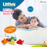 Little’s Bath Time Floating Boats l Bath Toy for babies l Educational & Developmental Toys I Infant & Preschool Toys I 6 pieces, Multi-color