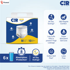 CIR Classic Adult Diaper Pants Style | Adult Diapers | 8 hour Absorption Protection | Unisex with Odour Control & Cotton Soft Feel